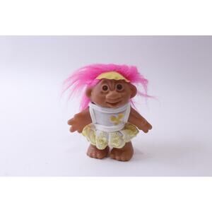 DAM Troll, Neon Hair, Girl Doll, Tennis Player White-Yellow Dress, Sports, Gift